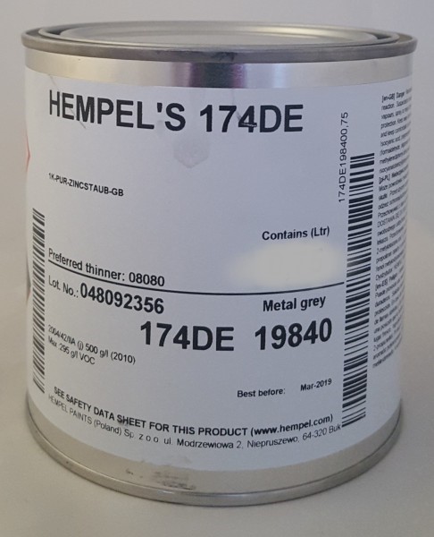 Hempel's Zinc Primer 16490, Hempel 19840 = metallic grey, 4 Ltr.